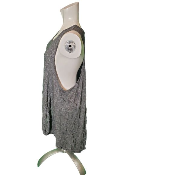 Comfy USA Gray Tank Top Racerback Vintage Wash High Low Oversized Tunic sz S-M - Picture 2 of 5